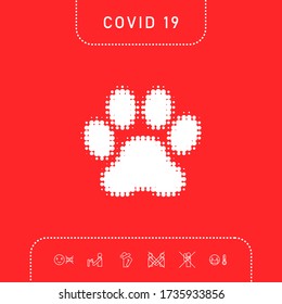 Paw - halftone logo. Graphic elements for your design
