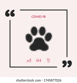 Paw - halftone logo. Graphic elements for your design