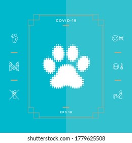 Paw - halftone logo. Graphic elements for your design