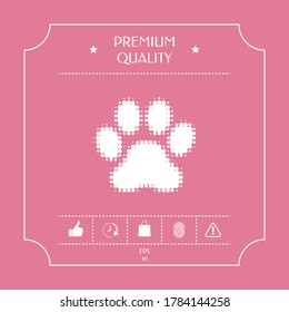 Paw - halftone logo. Graphic elements for your design