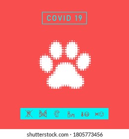 Paw - halftone logo. Graphic elements for your design