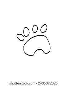 paw hand draw icon, vector best line icon.