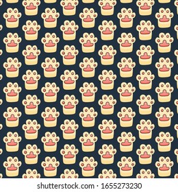 paw hand drawn pattern template vector background
