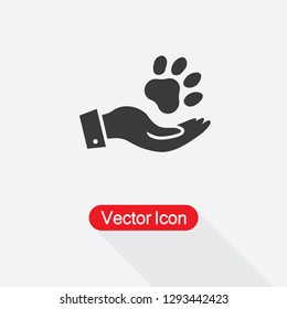Paw In The Hand Icon Vector Illustration Eps10