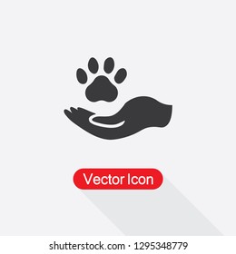 Paw In The Hand Icon Vector Illustration Eps10
