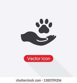 Paw In The Hand Icon Vector Illustration Eps10