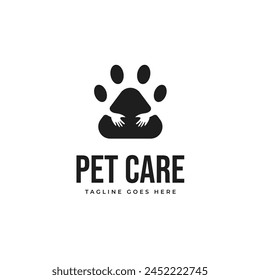 Paw and hand logo design illustration idea