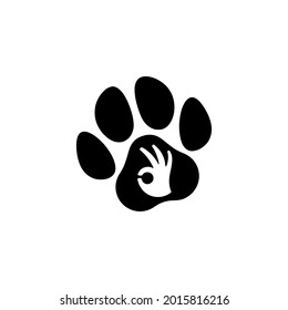 Vector del logotipo de la mano de la mano de la mano en fondo blanco