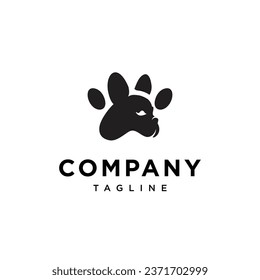 Paw head dog logo icon vector template.eps