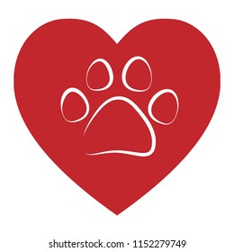 Paw in Heart