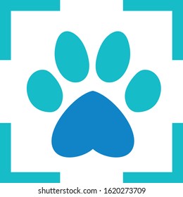 Paw Heart abstract suitable for logos, icons, print and more