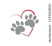 Paw and heart logo