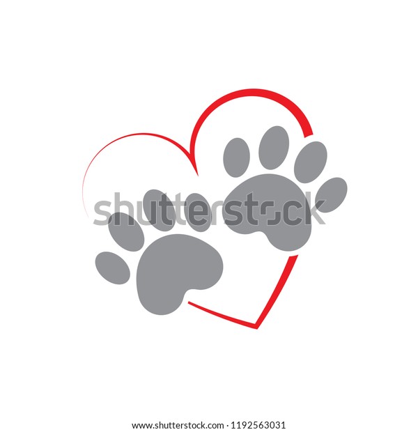 Paw and heart\
logo
