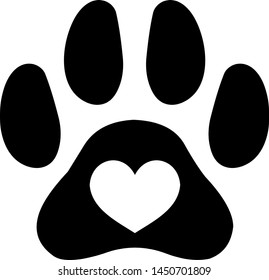 Paw corazón Pawprint Paw impresión Pet memorial Perro paw impresión me encanta mi perro Perro paw corazón Rescate mamá