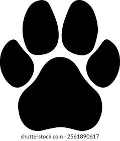 Paw icon black color vector image 