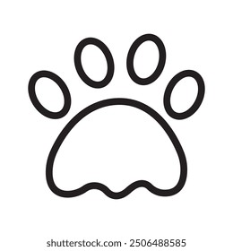 Paw icon Black line art vector logo