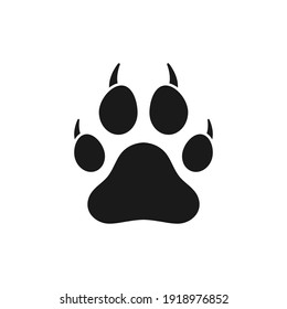 Icono de arrastre. Seguimiento de la huella negra. Huella de animal desconocido. Vector aislado en blanco.