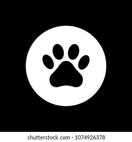  Paw icon black. Vector illustration