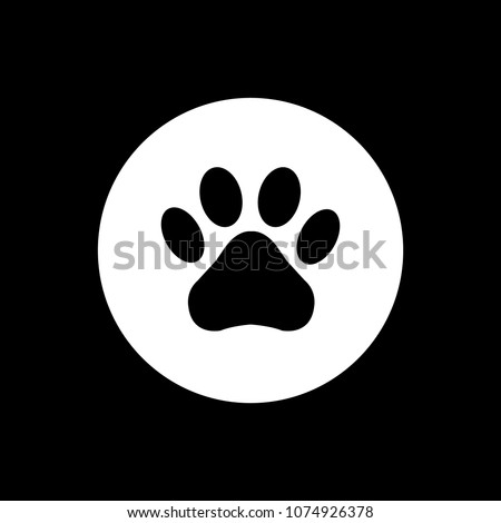  Paw icon black. Vector illustration