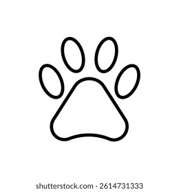 Paw icon black and white vector sign