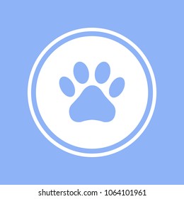 Paw icon blue. Vector illustration