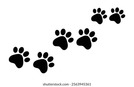 Paw icon. Cat or dog paw icon. Dog paw prints on white background.