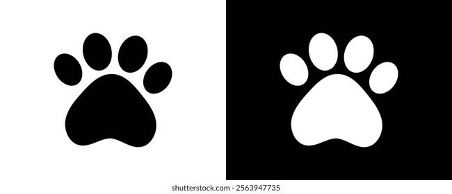 Paw icon. Cat or dog paw icon. Dog paw prints.