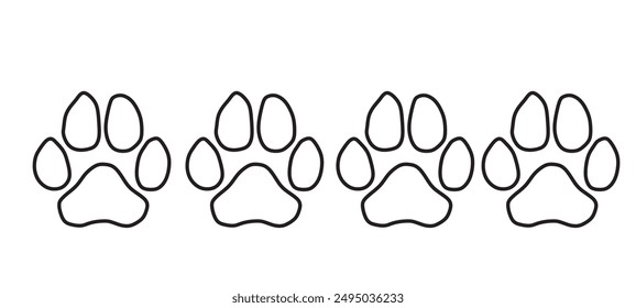 Paw icon Cat And Dog Paw vector isolated on white background. Paw Print icon