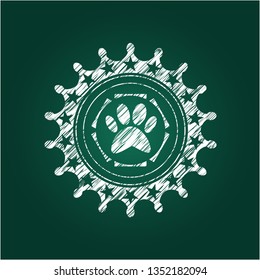 paw icon with chalkboard texture