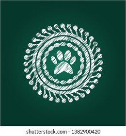 paw icon with chalkboard texture