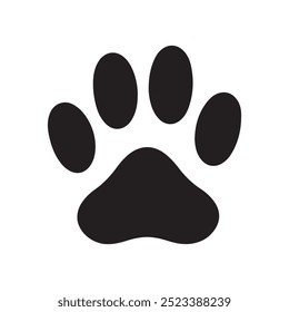 Paw icon clean silhouette in vector on white background 