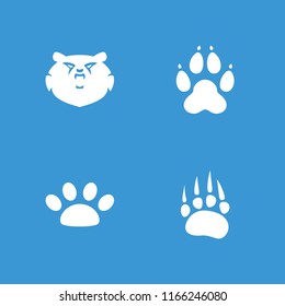 Paw icon. collection of 4 paw filled icons such as . editable paw icons for web and mobile.