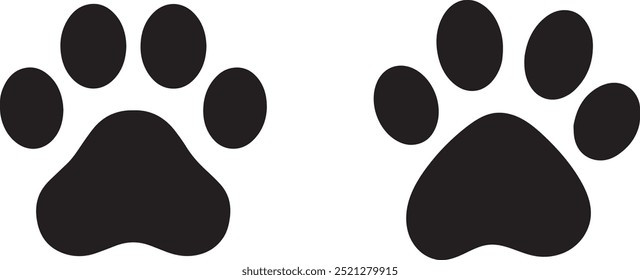 Paw icon collection on white background . Vector illustration. Paw icon set. paw print icon vector. dog or cat paw