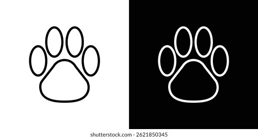 Paw icon concept stroke on white background