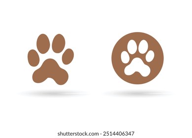 Icono de la pata. Perro, icono de pata de gato. Logotipo de Paw