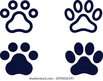 Paw icon. Dog, cat paw icon. Paw print vector symbol dog Paw silhouette. Vector image.	