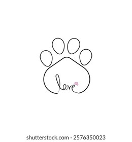 Paw icon. Dog, cat paw icon. Zoo, vet logo element. Paw print vector symbol.