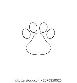 Paw icon. Dog, cat paw icon. Zoo, vet logo element. Paw print vector symbol.