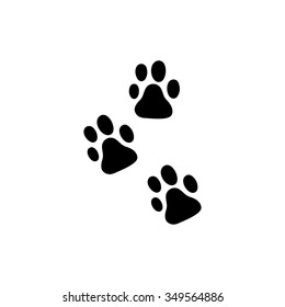 Paw icon. Dog pets steps symbol. 