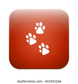 Paw icon. Dog pets steps symbol. 