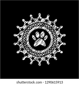 paw icon drawn on blackboard