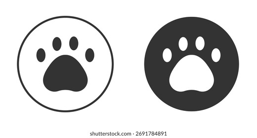 Icono de la pata. cartel plano lleno para el concepto móvil. Gráficos de Vector