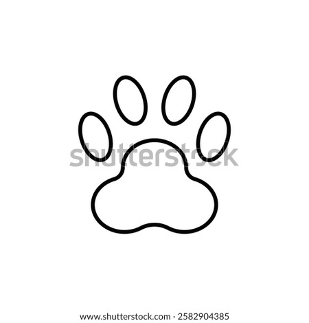 Paw icon Flat fill set collection