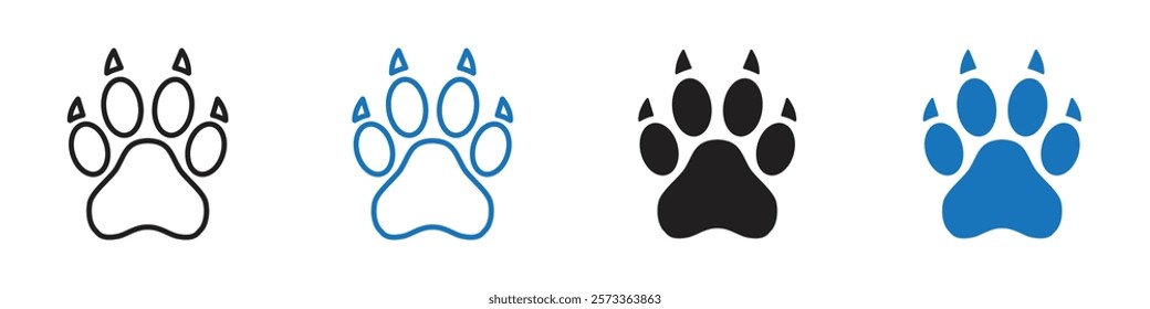 Paw icon Flat line symbol