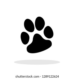 Paw icon in flat style. Paw symbol for your web site design, logo, app, UI Vector EPS 10.