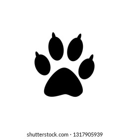 Paw Icon In Flat Style Vector For Apps, UI, Websites. Black Icon Vector Illustration.