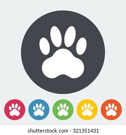 Paw icon. Flat vector related icon for web and mobile applications. It can be used as - logo, pictogram, icon, infographic element. Vector Illustration.