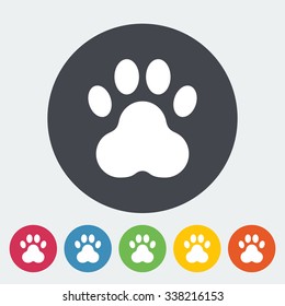 Paw icon. Flat vector related icon for web and mobile applications. It can be used as - logo, pictogram, icon, infographic element. Vector Illustration. 