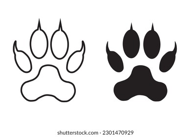 Paw icon. Footstep background vector ilustration.