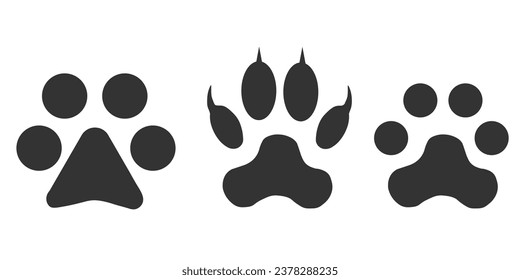 Paw icon. Footstep set background vector ilustration.